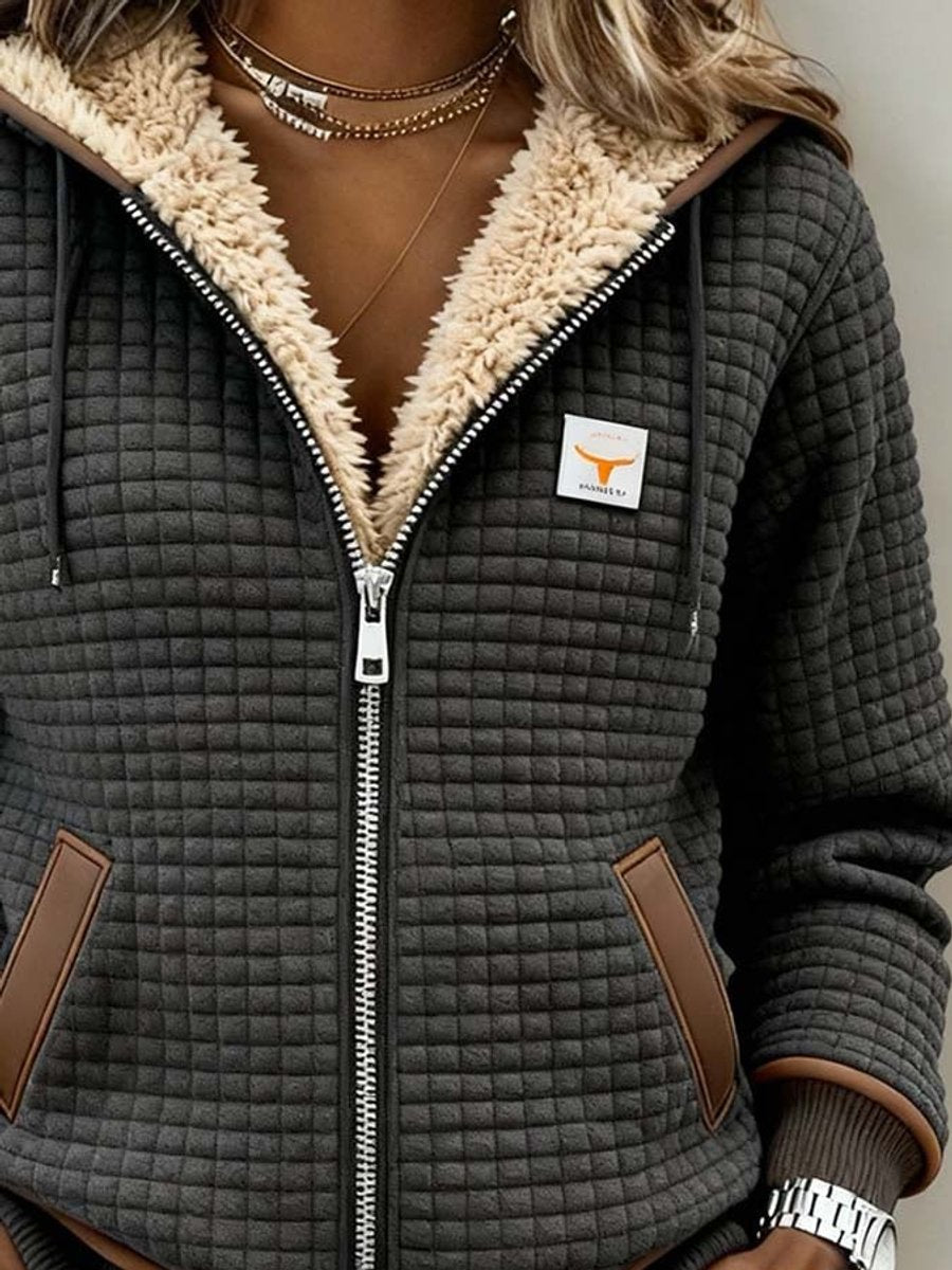 Sandra sherpa-lined quilted hooded jacket