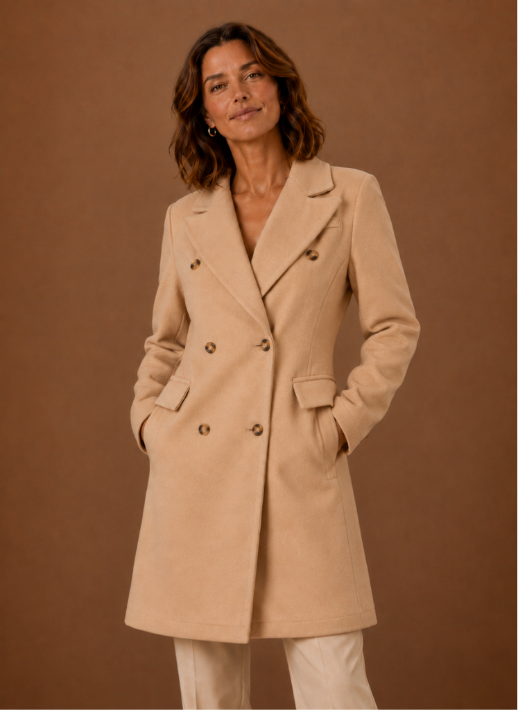 Women’s Double Breasted Coat – Long Tailored Winter Coat
