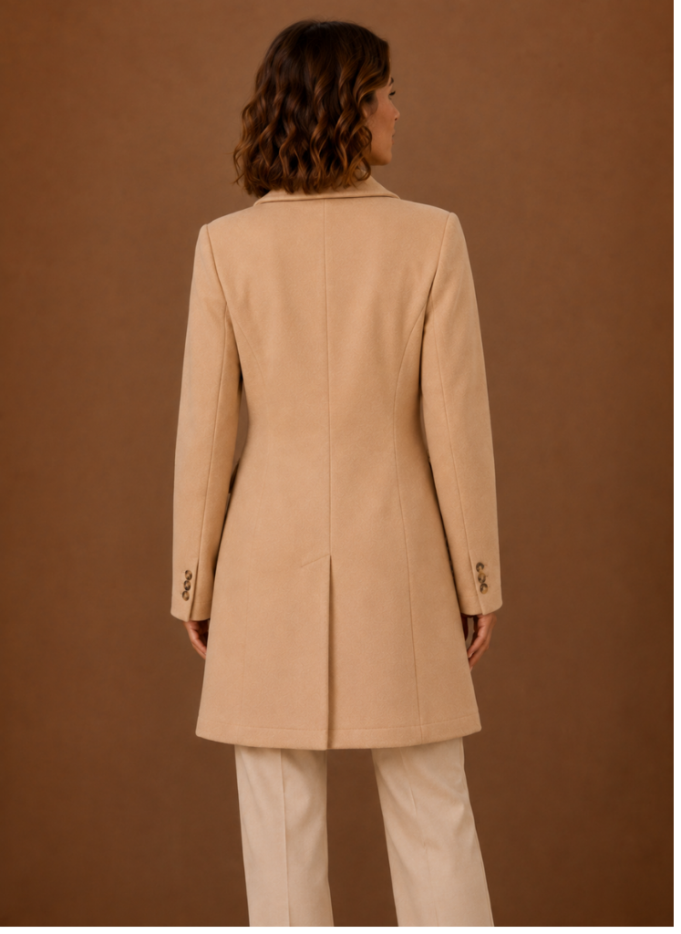 Women’s Double Breasted Coat – Long Tailored Winter Coat