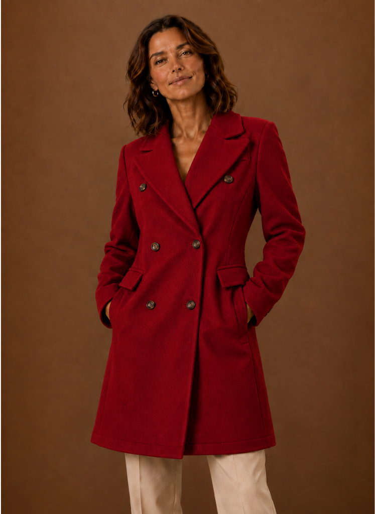 Women’s Double Breasted Coat – Long Tailored Winter Coat