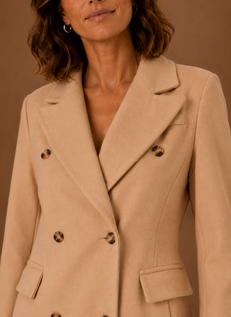 Women’s Double Breasted Coat – Long Tailored Winter Coat
