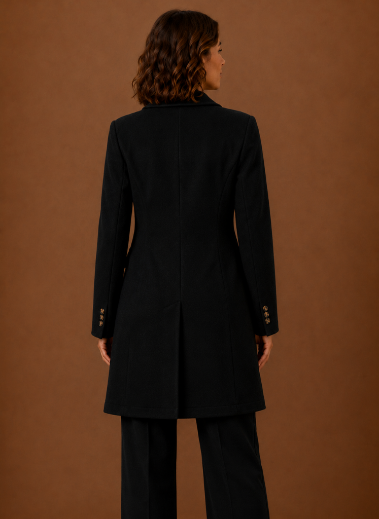 Women’s Double Breasted Coat – Long Tailored Winter Coat