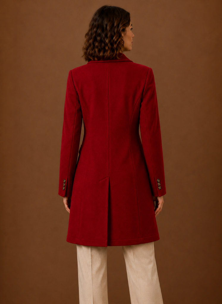 Women’s Double Breasted Coat – Long Tailored Winter Coat